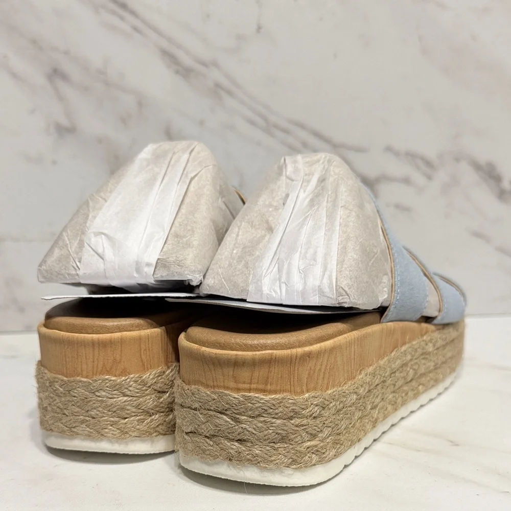 NEW Dr scholls electric Blue Espadrille Sandals sz 7